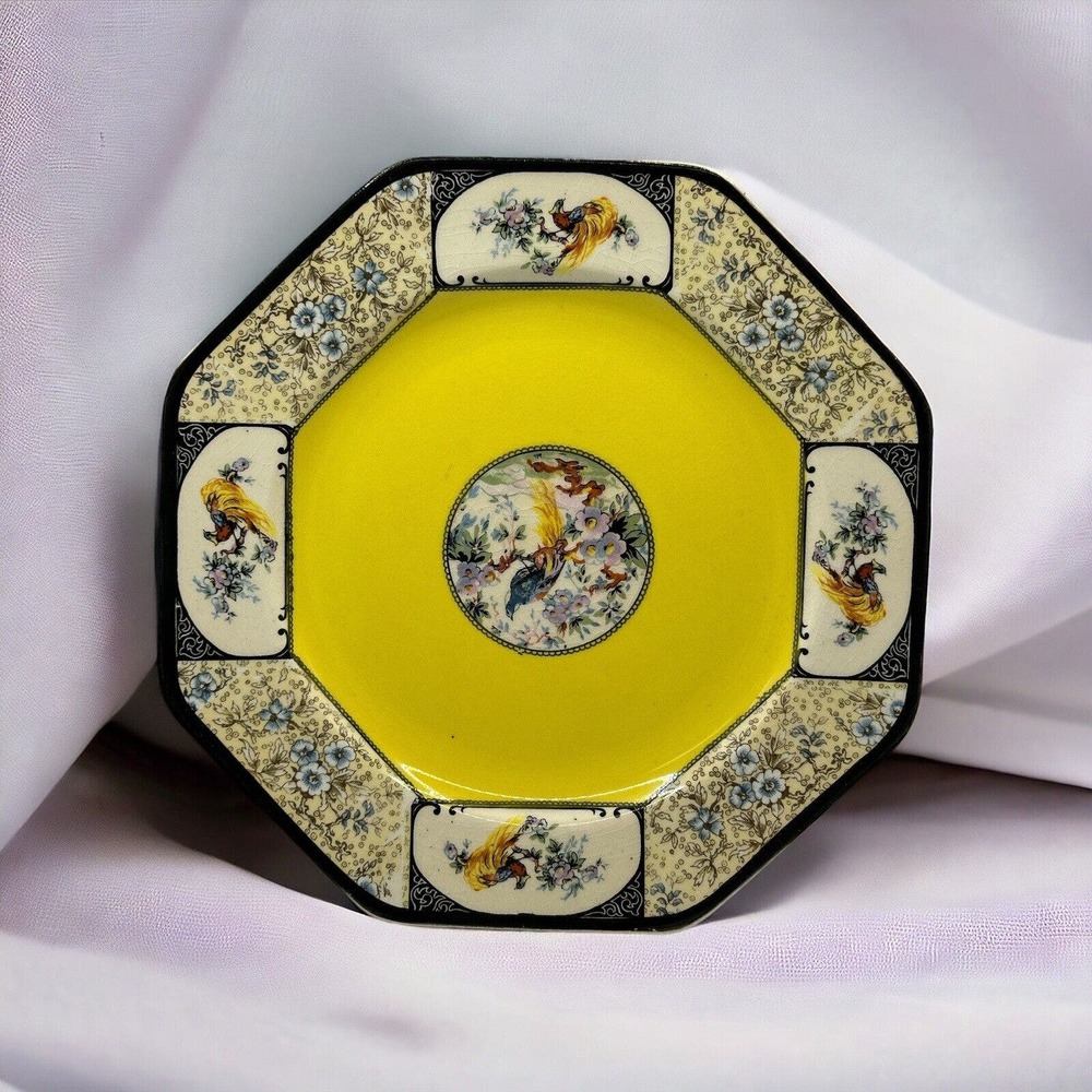 Wedgwood Plate Honolulu Pattern Year 1900 ANTIQUE England Vintage Unicorn Stamp